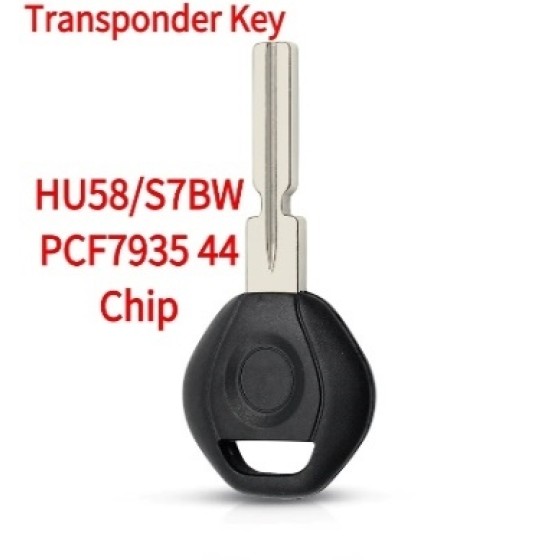 1995-2003 BMW (4-Track) EWS - HU58/S7BW Transponder Key (PCF7935 44 Chip)(Aftermarket chip )(No logo)